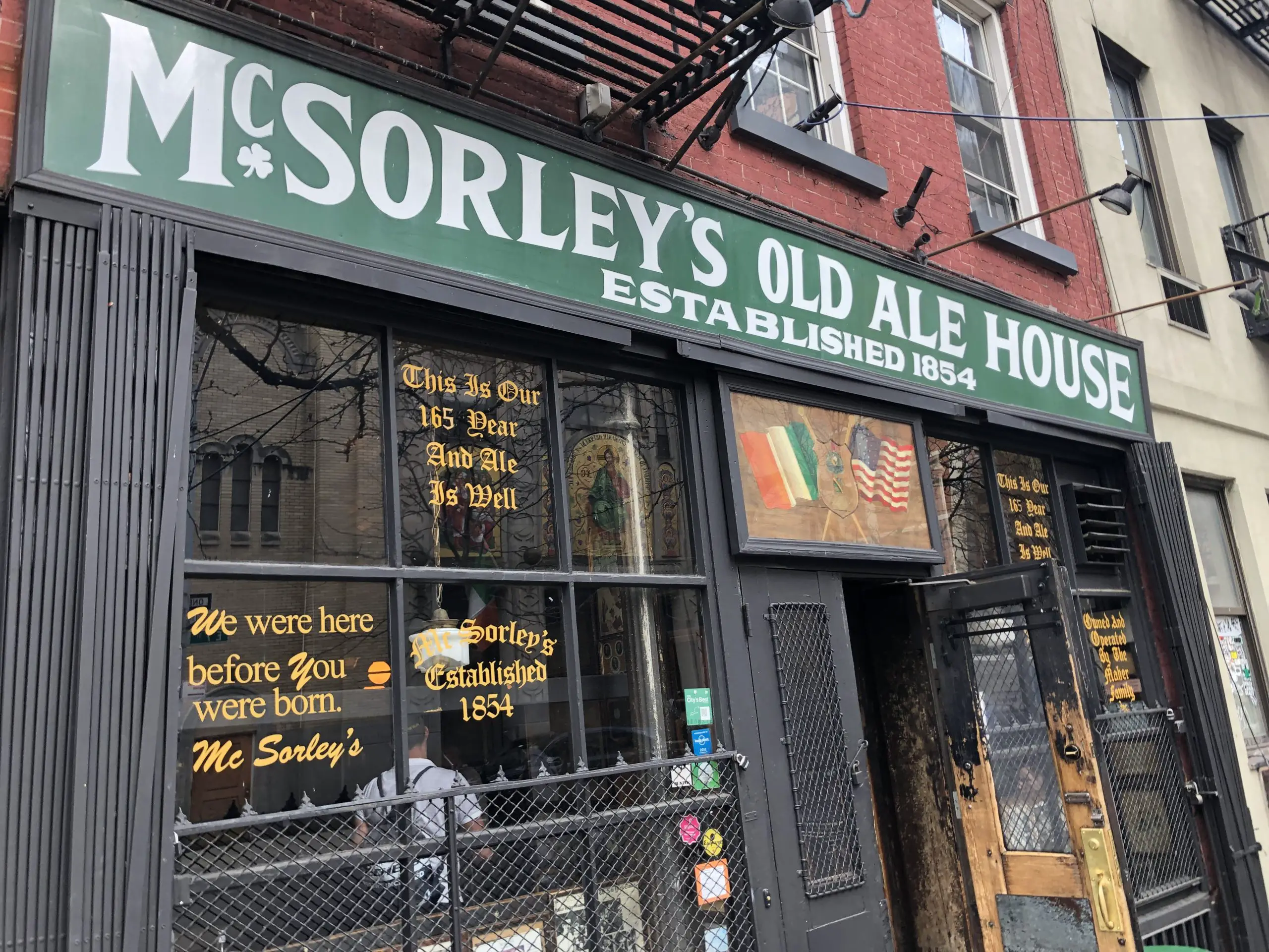 McSorley's Old Ale House - New York Dive Bar - Outside Sign